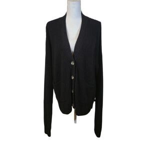 GAP NWT Womens Cardigan Sweater Size XXL Black Pockets Casual Preppy